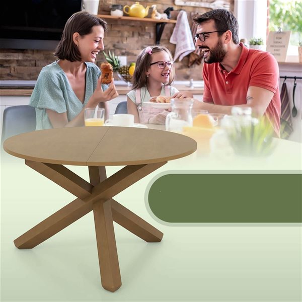 Costway 47-in Wood Round Counter Dining Table