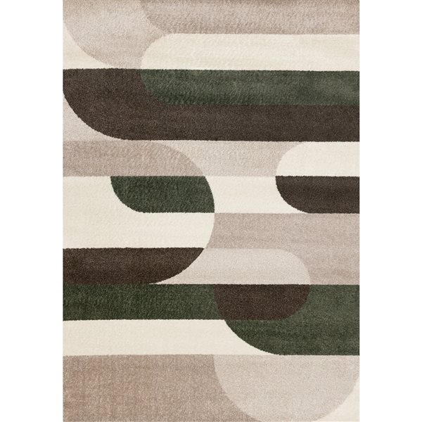 Rug Branch Eluna 5-ft x 8-ft Geometric Indoor Polypropylene Area Rug - Beige/Green