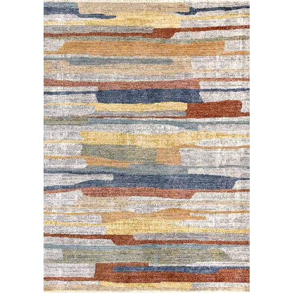 Front Facing Rug Rug Branch Ceyra 5-ft x 8-ft Organic Indoor Polyester Area Rug - Grey ...
