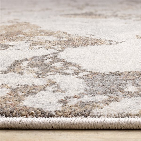 Rug Branch Sereni 5-ft x 8-ft Distressed Indoor Polyester Area Rug - White