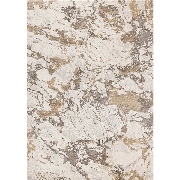 Rug Branch Sereni 5-ft x 8-ft Distressed Indoor Polyester Area Rug - White