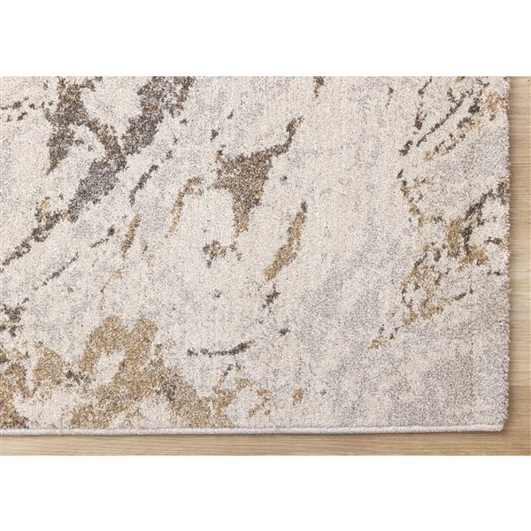 Rug Branch Sereni 5-ft x 8-ft Distressed Indoor Polyester Area Rug - White