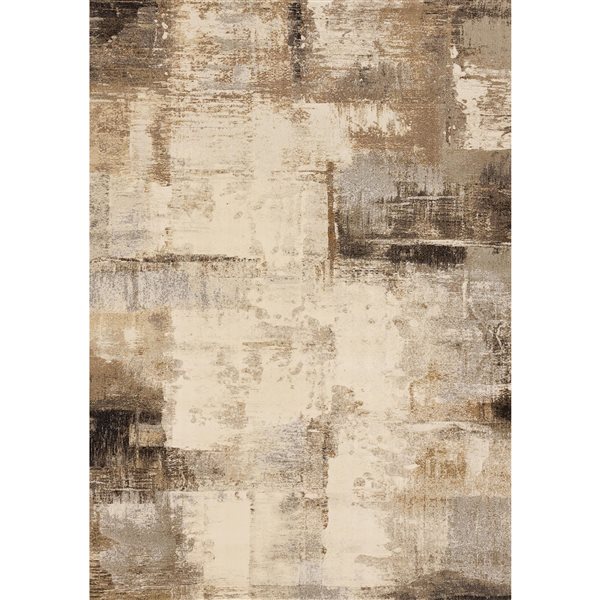 Rug Branch Aethera 5-ft x 8-ft Distressed Indoor Polypropylene Area Rug - Beige