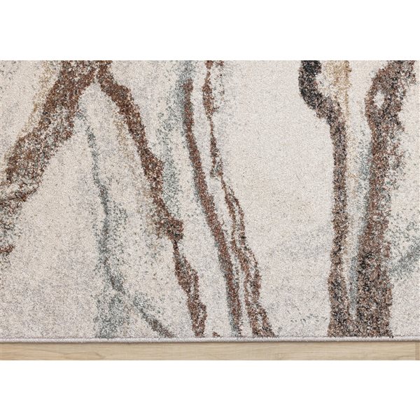 Rug Branch Sereni 5-ft x 8-ft Distressed Indoor Polyester Area Rug - White/Brown