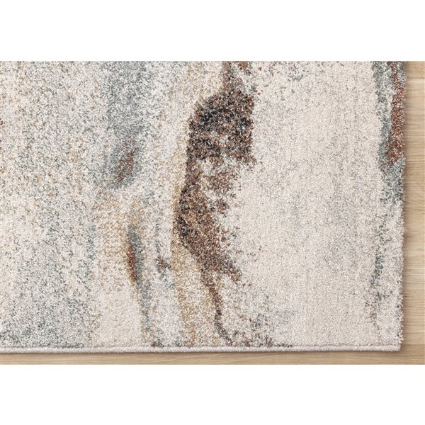 Rug Branch Sereni 5-ft x 8-ft Distressed Indoor Polyester Area Rug - White/Brown