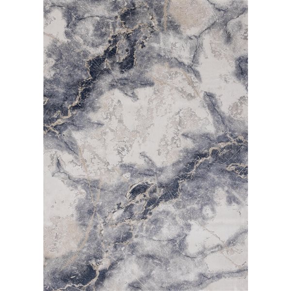 Rug Branch Sylvaris 5-ft x 8-ft Organic Abstract Indoor Polyester Area Rug - Blue