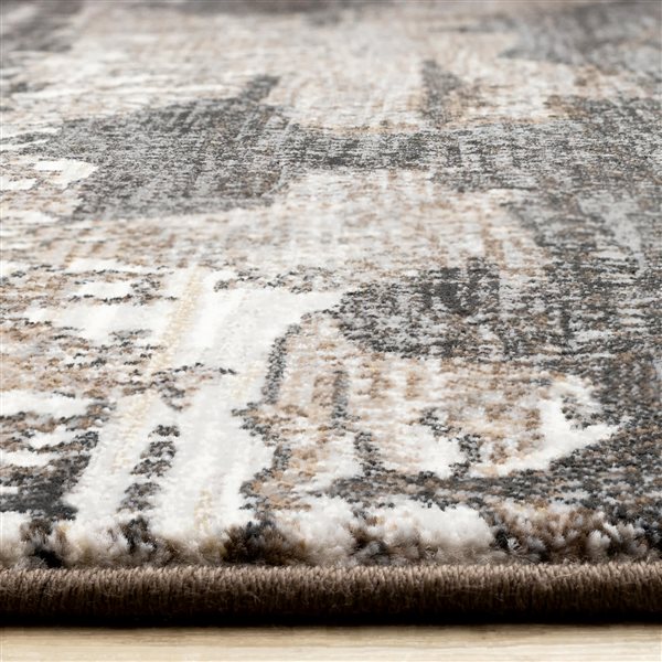 Rug Branch Aethera 5-ft x 8-ft Distressed Indoor Polypropylene Area Rug - Dark Grey