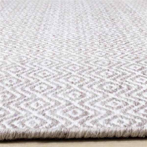 Rug Branch Cindara 5-ft x 8-ft Geometric Indoor Polyester Area Rug - Beige/White