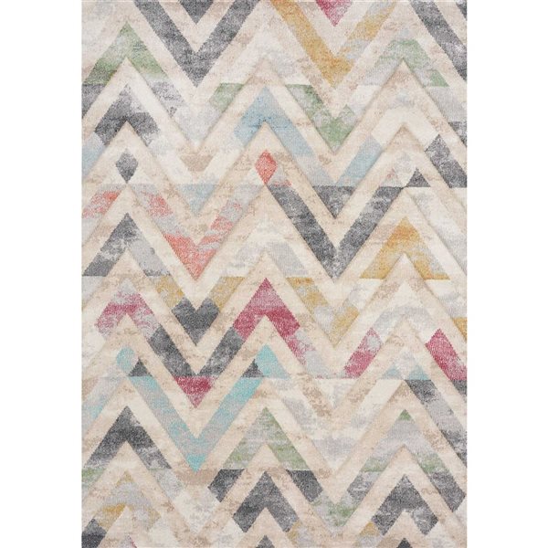 Rug Branch Islae 5-ft x 8-ft Chevron Indoor Polypropylene Area Rug - Beige
