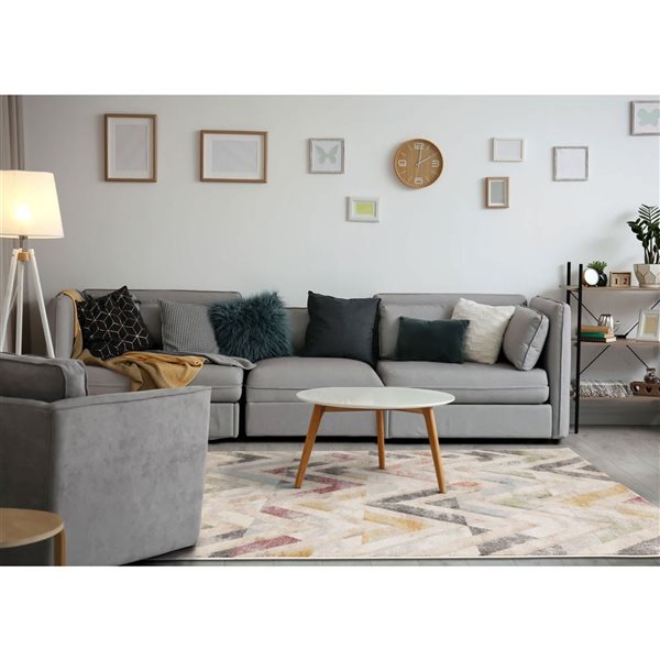 Rug Branch Islae 5-ft x 8-ft Chevron Indoor Polypropylene Area Rug - Beige