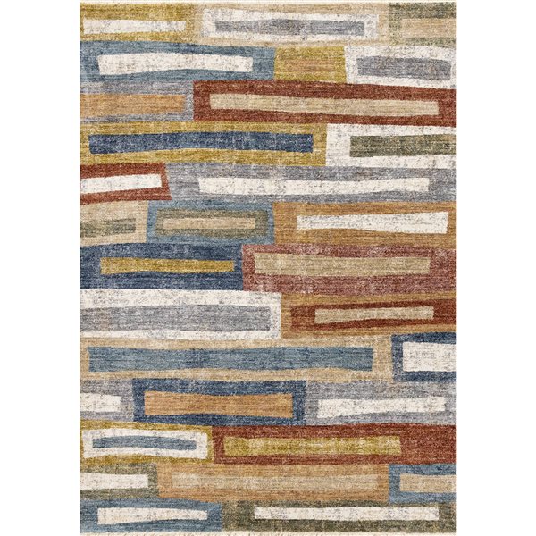 Rug Branch Ceyra 5-ft x 8-ft Distressed Indoor Polyester Area Rug - Orange