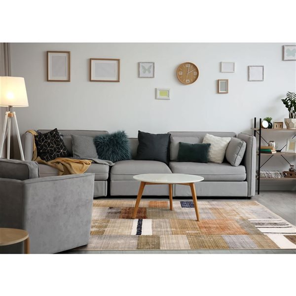 Rug Branch Solvyn 5-ft x 8-ft Geometric Indoor Polypropylene Area Rug - Beige