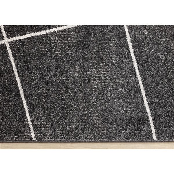 Rug Branch Sereni 5-ft x 8-ft Geometric Indoor Polyester Area Rug - Dark Grey