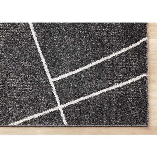 Rug Branch Sereni 5-ft x 8-ft Geometric Indoor Polyester Area Rug - Dark Grey