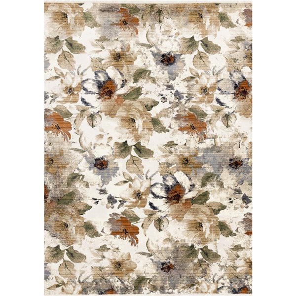 Rug Branch Solvyn 5-ft x 8-ft Botanical Indoor Polypropylene Area Rug - Beige
