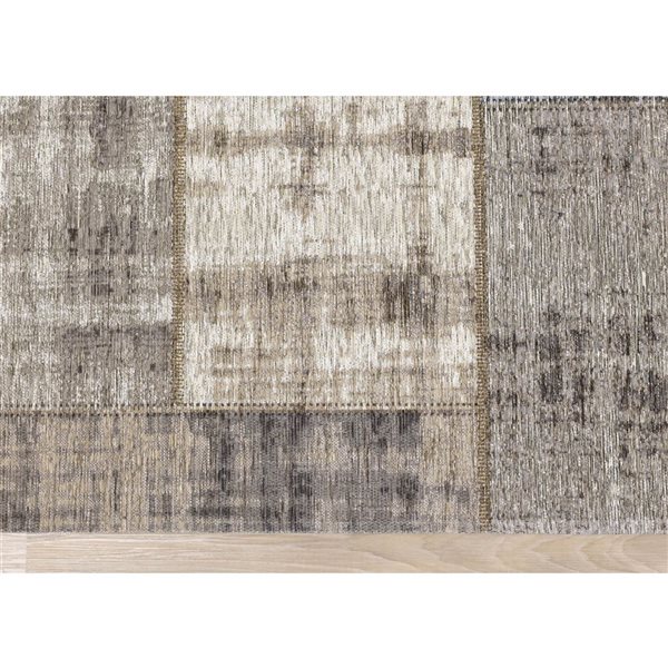 Rug Branch Lirien 5-ft x 8-ft Patchwork Indoor Acrylic Area Rug - Grey