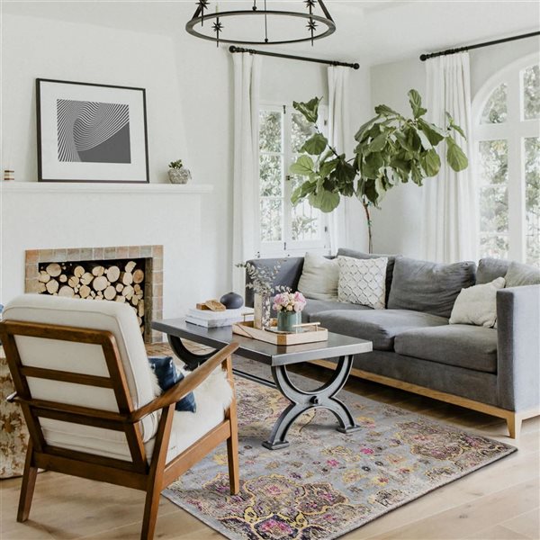 Rug Branch Callaya 4-ft x 6-ft Distressed Indoor Polypropylene Area Rug - Blue