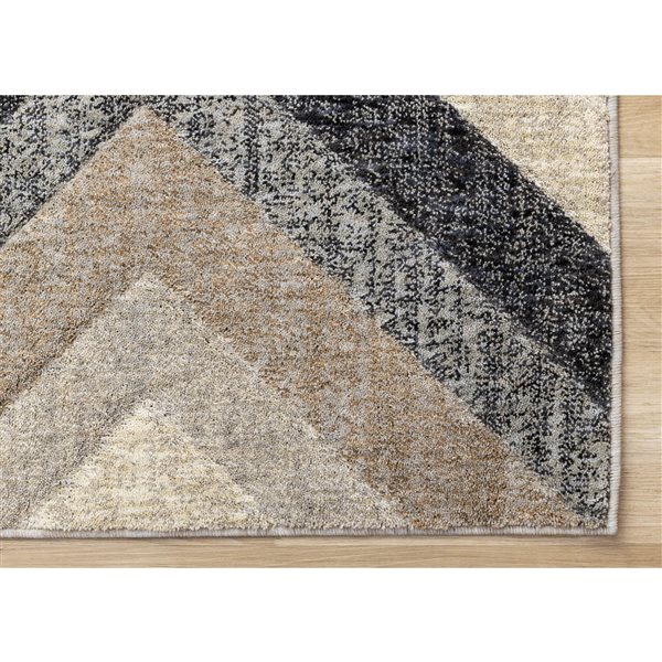 Rug Branch Cora 5-ft x 8-ft Geometric Indoor Polyester Area Rug - Grey