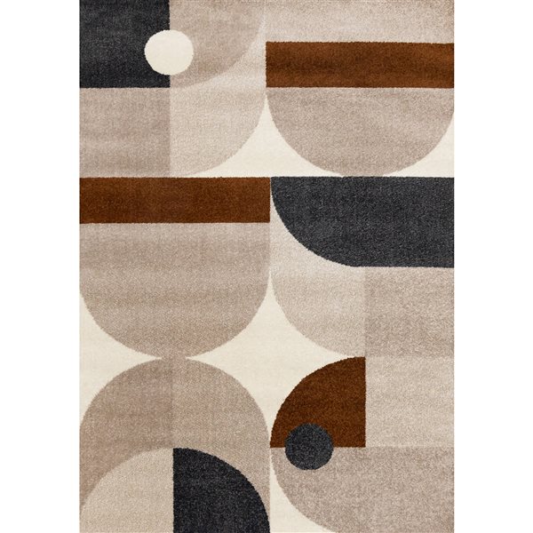 Rug Branch Eluna 5-ft x 8-ft Geometric Indoor Polypropylene Area Rug - Beige/Cream