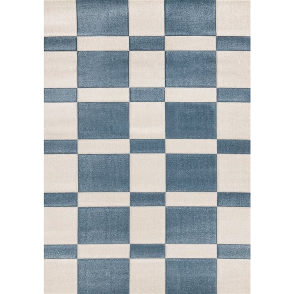 Rug Branch Islae 5-ft x 8-ft Geometric Indoor Polypropylene Area Rug - Blue/Cream
