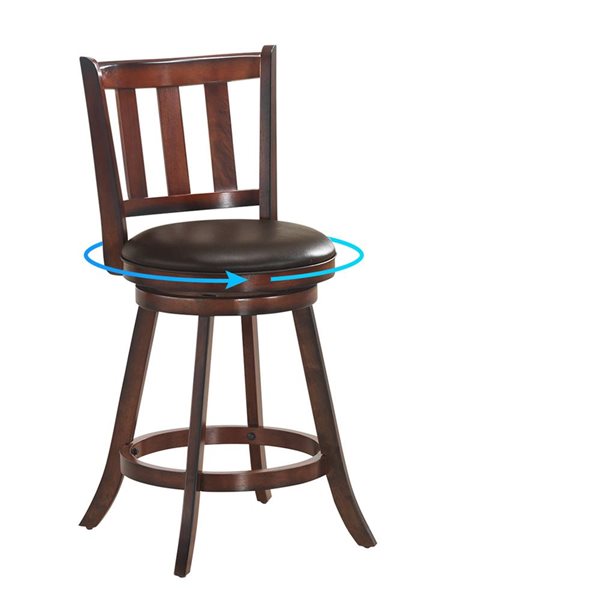 Costway Set of 4 25-in Leather Padded Swivel Bar Stool