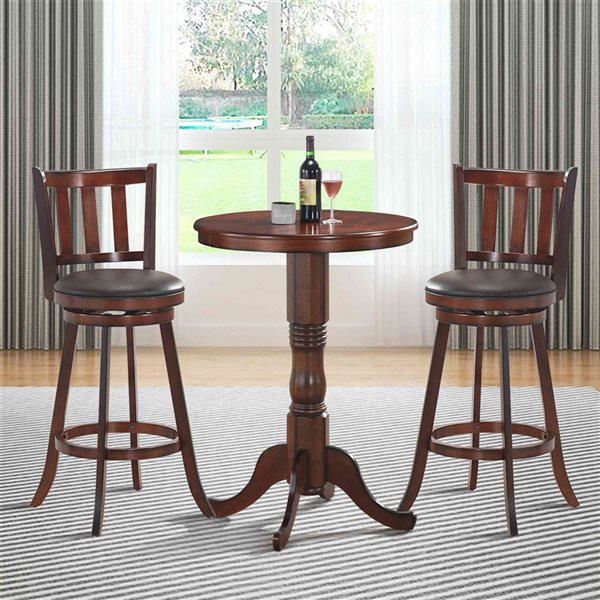 Costway Set of 2 31-in Leather Padded Swivel Bar Stool