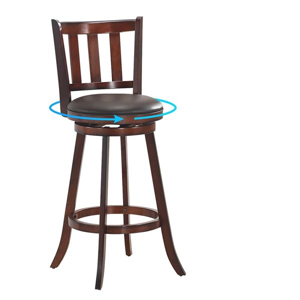 Costway Set of 2 31-in Leather Padded Swivel Bar Stool