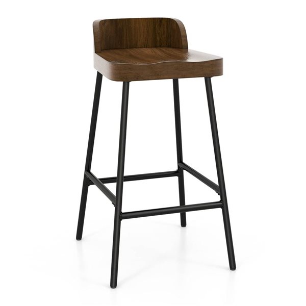 Costway 24.5-in Industrial Low Back Saddle Seat Bar Stool