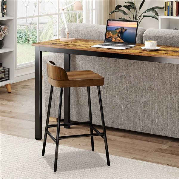 Costway 24.5-in Industrial Low Back Saddle Seat Bar Stool
