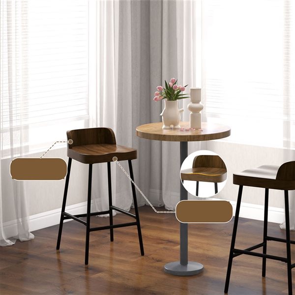 Costway 24.5-in Industrial Low Back Saddle Seat Bar Stool