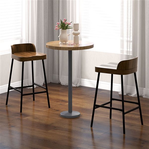 Costway 24.5-in Industrial Low Back Saddle Seat Bar Stool