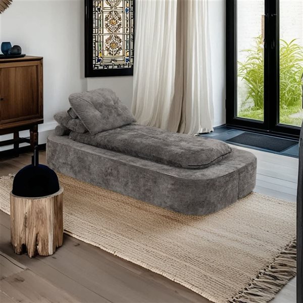 Velago Bread Grey Polyester Blend 3-Seat Sofa