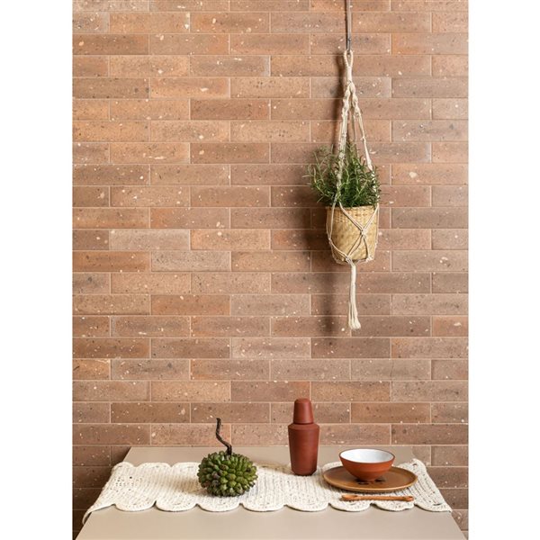 Eliane Brick Art Town Ceramic Floor and Wall Tile 3x10-in x 6.5-mm - 5.92-ft² - Matte Copper - 30-Pack
