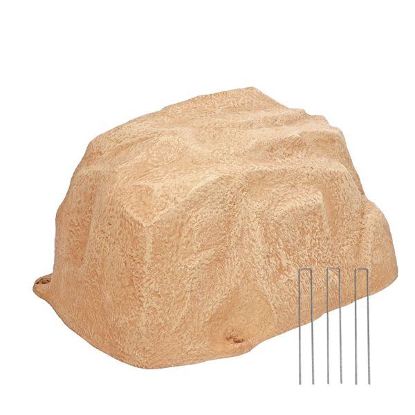 Sunnydaze Decor Low-Profile Artificial Landscape Rock w/ Stakes - Sand ...