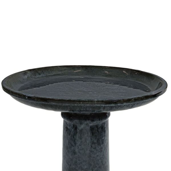 Sunnydaze Decor Toulon Black Mist Ceramic Bird Bath - Black