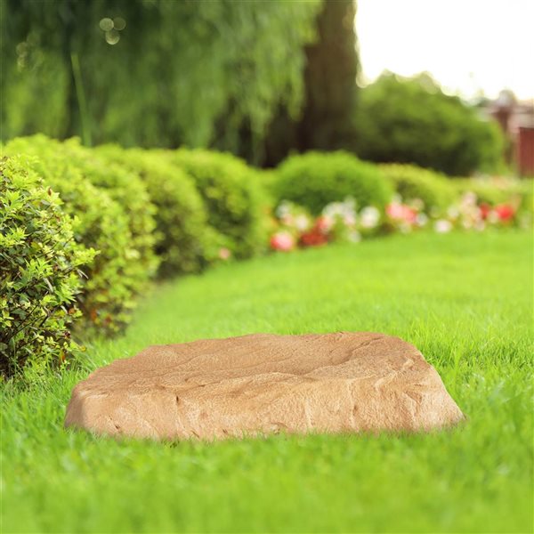 Sunnydaze Decor Flat Artificial Landscape Rocks w/ Stakes - Sand