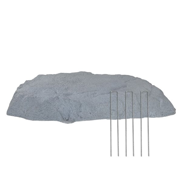 Sunnydaze Decor Flat Artificial Landscape Rocks w/ Stakes - Grey DG-246 ...