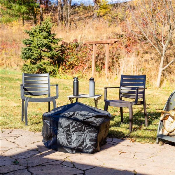 Sunnydaze Decor 30-in Steel Crossweave Fire Pit w/ Spark Screen - Black