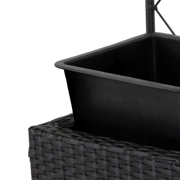 Sunnydaze Decor 3-Section Wicker Planter Box with Trellis - Black