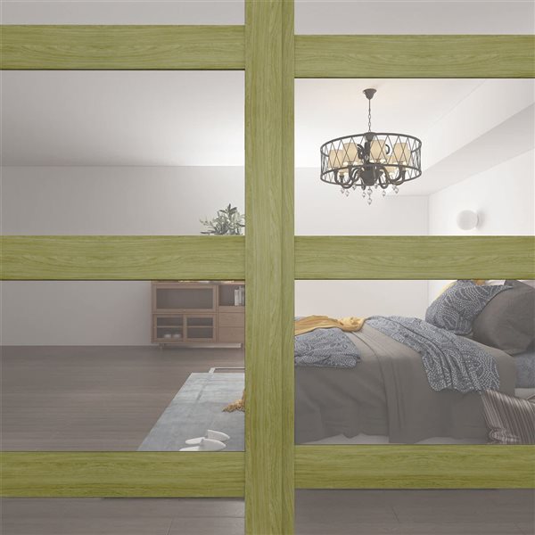 Landon & Co. 48 x 80-1/2-in Sesame 4-Lite Clear Mirror Sliding Door