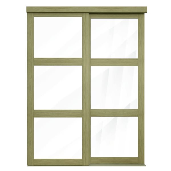 Landon & Co. 48 x 80-1/2-in Sesame 3-Lite Clear Mirror Sliding Door