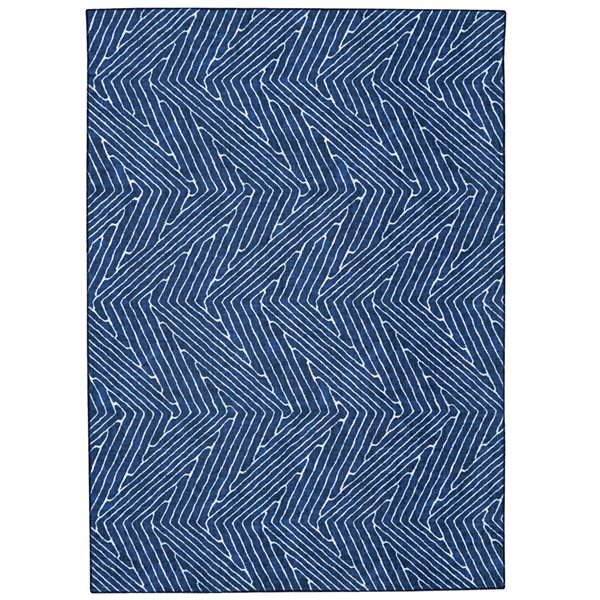 Linon Home Décor Fuller Blue & Ivory 5 x 7-ft Washable Area Rug