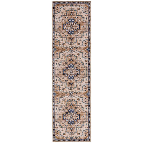 Linon Home Décor Julian Ivory & Gold 2 x 8-ft Washable Runner Rug