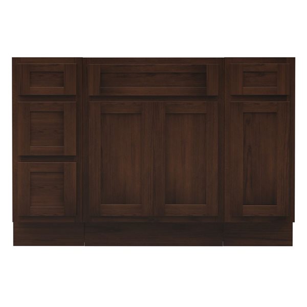 Vanity Art 48 x 21 x 32.5-in Freestanding Bathroom Vanity Oak Cabinet without Top - Brown