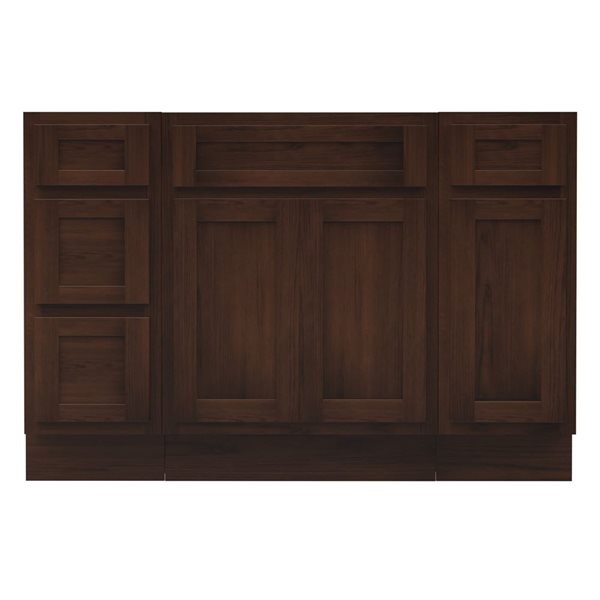 Vanity Art 48 x 21 x 32.5-in Freestanding Bathroom Vanity Oak Cabinet without Top - Brown