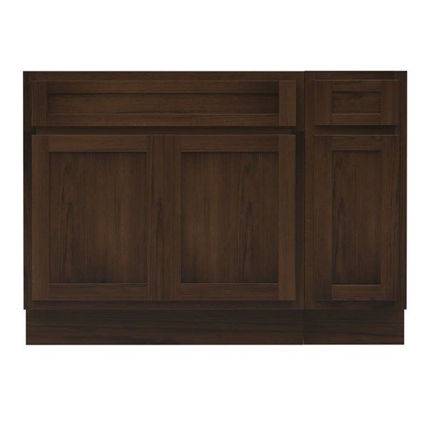 Vanity Art 48 x 21 x 32.5-in Freestanding 1-Drawer Bath Vanity Oak Cabinet without Top - Brown