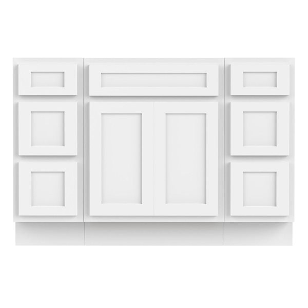 Vanity Art 48 x 21 x 32.5-in Freestanding Bath Vanity Oak Cabinet without Top - White