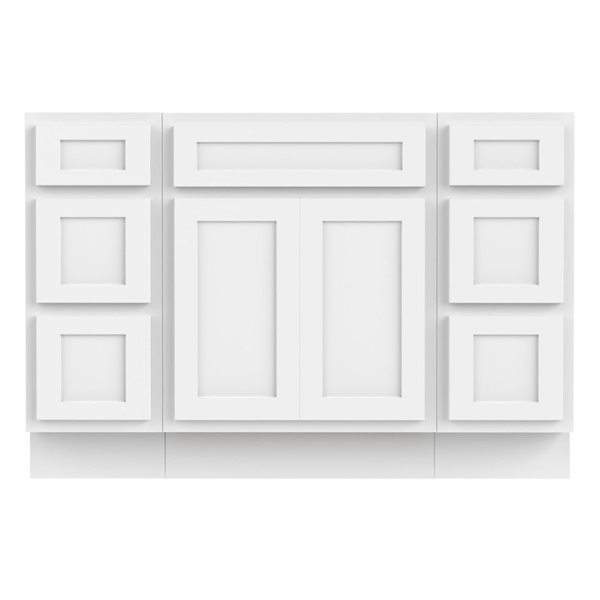 Vanity Art 48 x 21 x 32.5-in Freestanding Bath Vanity Oak Cabinet without Top - White