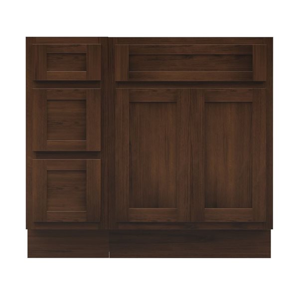 Vanity Art 36 x 21 x 32.5-in Freestanding Bath Vanity Oak Cabinet without Top - Brown