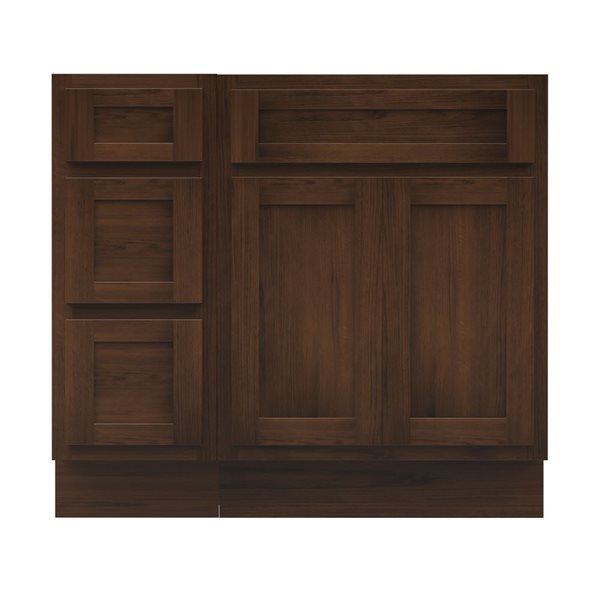 Vanity Art 36 x 21 x 32.5-in Freestanding Bath Vanity Oak Cabinet without Top - Brown
